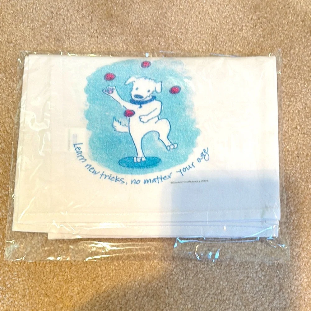 New in original packaging fun Learn new tricks no matter your age Tea Towel